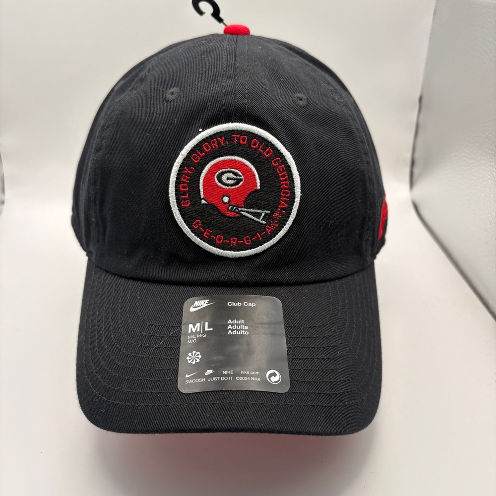Nike Georgia Bulldogs Club Cap Black Red UGA Hat M/L NC01-053Y-UGV-V5Q‎